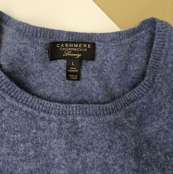 Charter Club 100% Cashmere Blue Sweater - Picture 4 of 5